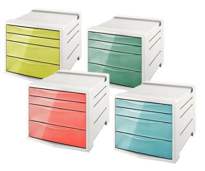 ESSELTE - BUC DE 4 CAJONES (2 PEQUE + 2 GRANDES) COLOUR´ICE 245X365X285 MM VERDE / SURTIDOS -4 UND- (Ref.626286)