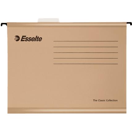 ESSELTE - CARPETA COLGANTE cart.visor SUPERIOR RIG."V" KRAFT 230g A4 PAQUETE de 50 (Ref.93290)