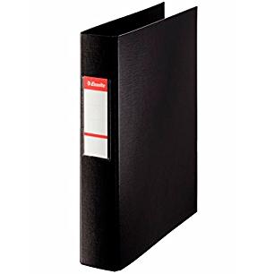 ESSELTE - CARPETA de ANILLAS PVC OFICINA Fº 4 an.MIXTAS 40mm NEGRO (Ref.12309)