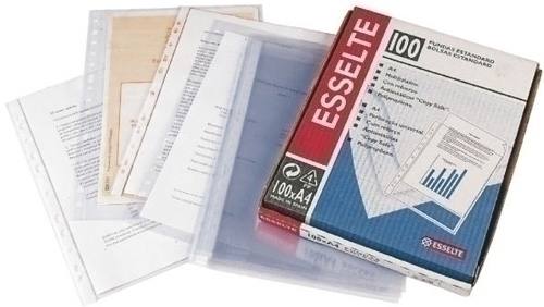 ESSELTE - FUNDA MULTITALADRO PVC 80µ LISO 4º 11 TAL.RFZO. PAQUETE de 100 (Ref.2526)