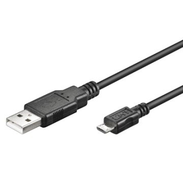 EWENT - 1.8m USB A/mirco USB B cable USB 1,8 m USB 2.0 Micro-USB B Negro (Ref.EC1020)