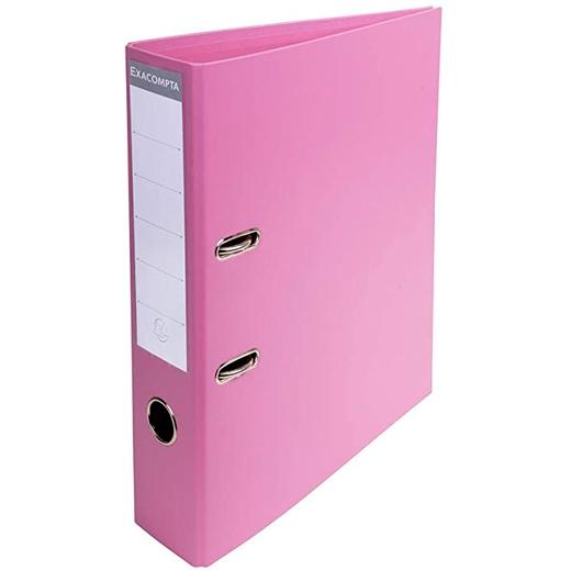 EXACOMPTA - ARCHIVADOR PALANCA A4 LOMO 70MM RADO OLLAO CARTÓN FORRADO PVC/PU ROSA PASTEL (Ref.53755E)