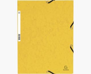 EXACOMPTA - CARPETA CARTÓN LUSTRADO 355 GR TRES SOLAPAS GOMAS A4 AMARILLO -10U- (Ref.55309E)