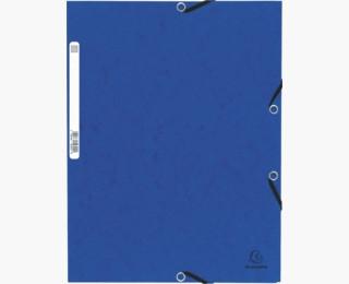 EXACOMPTA - CARPETA CARTÓN LUSTRADO 355 GR TRES SOLAPAS GOMAS A4 AZUL -10U- (Ref.55302E)