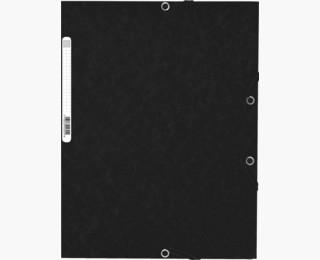 EXACOMPTA - CARPETA CARTÓN LUSTRADO 355 GR TRES SOLAPAS GOMAS A4 NEGRA -10U- (Ref.55301E)