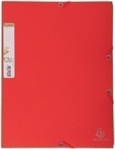 EXACOMPTA - CARPETA de GOMAS y SOLAPAS FOREVER CARTON A4 con ETIQUETA ROJO (Ref.56985E)