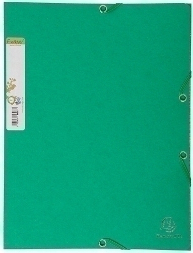 EXACOMPTA - CARPETA de GOMAS y SOLAPAS FOREVER CARTON A4 con ETIQUETA VERDE (Ref.56983E)