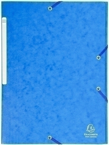 EXACOMPTA - CARPETA de GOMAS y SOLAPAS MAXI CARTON A4 con ETIQUETA AZUL (Ref.17105H)