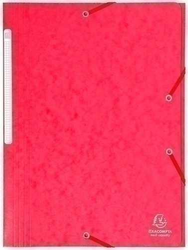 EXACOMPTA - CARPETA de GOMAS y SOLAPAS MAXI CARTON A4 con ETIQUETA ROJO (Ref.17109H)