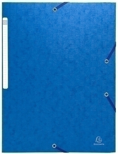 EXACOMPTA - CARPETA de GOMAS y SOLAPAS MAXI CARTON GOFRADO A4 con ETIQUETA AZUL (Ref.55952E)