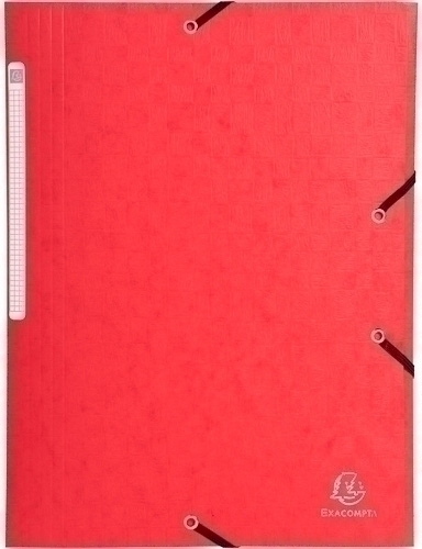 EXACOMPTA - CARPETA de GOMAS y SOLAPAS MAXI CARTON GOFRADO A4 con ETIQUETA ROJO (Ref.55955E)