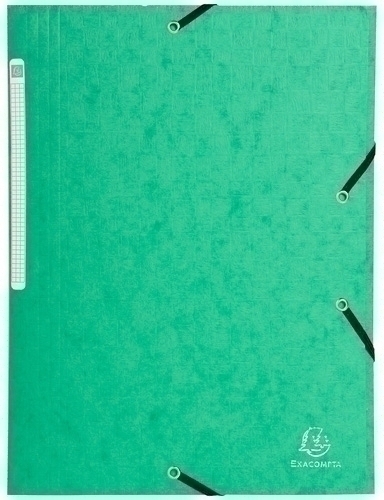 EXACOMPTA - CARPETA de GOMAS y SOLAPAS MAXI CARTON GOFRADO A4 con ETIQUETA VERDE (Ref.55953E)