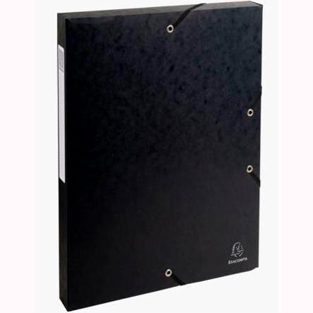 EXACOMPTA - CARPETA de PROYECTOS EXABOX CARTULINA LUSTRADA NATURE FUTURE A4+ GOMAS 2,5 cm NEGRO (Ref.50301E)