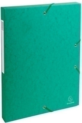 EXACOMPTA - CARPETA de PROYECTOS EXABOX CARTULINA LUSTRADA NATURE FUTURE A4+ GOMAS 2,5 cm VERDE (Ref.50303E)