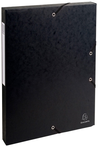 EXACOMPTA - CARPETA de PROYECTOS EXABOX CARTULINA LUSTRADA NATURE FUTURE A4+ GOMAS 4 cm NEGRO (Ref.50401E)
