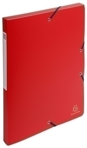 EXACOMPTA - CARPETA de PROYECTOS EXABOX PP LISO OPACO A4 GOMAS 2,5 cm ROJO (Ref.59685E)