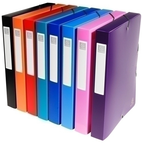 EXACOMPTA - CARPETA de PROYECTOS EXABOX PP LISO OPACO A4 GOMAS 4 cm SURTIDO (8 col.) (Ref.5970E)
