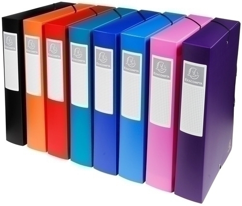 EXACOMPTA - CARPETA de PROYECTOS EXABOX PP LISO OPACO A4 GOMAS 6 cm SURTIDO (8 col.) (Ref.5980E)
