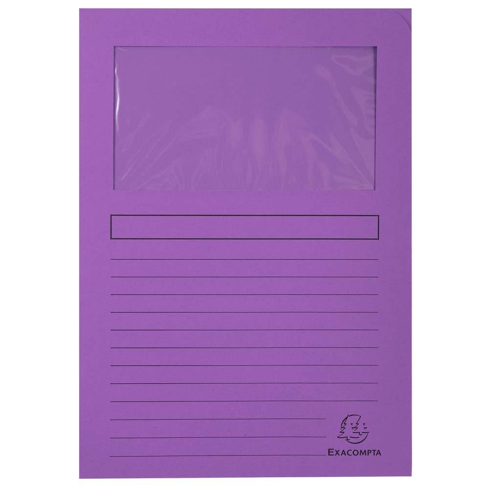 EXACOMPTA - SUBCARPETA A4 FOREVER CON VENTANA VIOLETA 120GR -100U- (Ref.50101E)