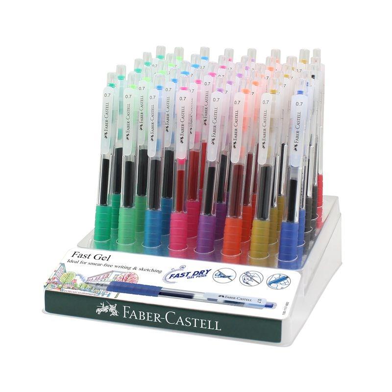 FABER CASTELL - BOLÍGRAFO ROLLER FAST GEL GRIP SURTIDO -EXPOSITOR 40U- (Ref.640141)