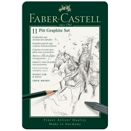 FABER CASTELL - SET PITT GRAFITO ESTUCHE DE METAL -11U- (Ref.112972)