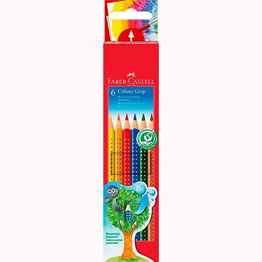 FABER CASTELL - LAPICES ACUARELABLES COLOUR GRIP estuche de 6 (Ref.112406)
