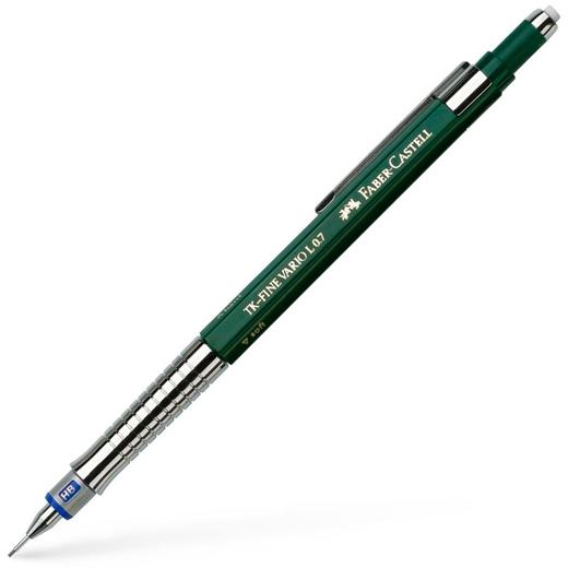 FABER CASTELL - PORTAMINAS TK-FINE VARIO L 0,7MM CLIP DE METAL Y GOMA DE BORRAR VERDE (Ref.135700)