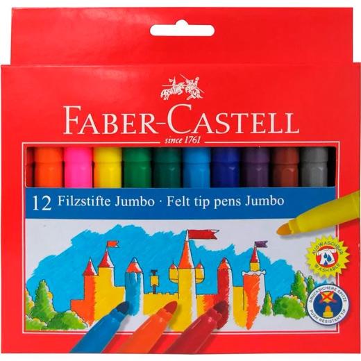 FABER CASTELL - ROTULADOR FIBRA FABER JUMBO ESTUCHE de 12 (Ref.554312)