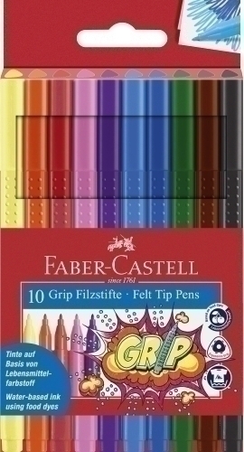 FABER CASTELL - ROTULADOR FIBRA GRIP 1553 BOLSA de 10 (Ref.155310)