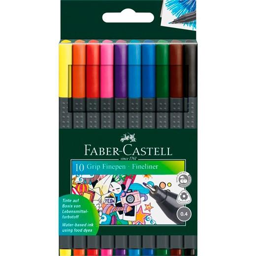 FABER CASTELL - ROTULADOR FIBRA GRIP FINEPEN 1516 ESTUCHE de 10 (Ref.151610)