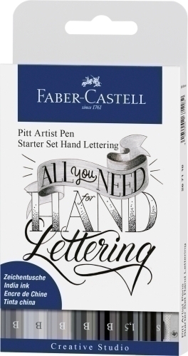 FABER CASTELL - ROTULADOR FIBRA PITT HAND LETTERING BOLSA DE 7 (Ref.267118)