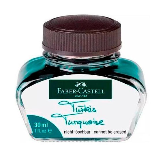 FABER CASTELL - TINTERO 30ML TINTA REAL BORRABLE TURQUESA (Ref.149855)
