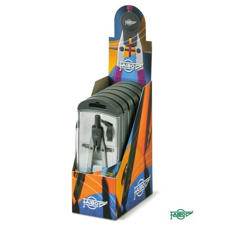 FAIBO - EXPOSITOR COMPÁS SERIE BLUE-LINE MICROMÉTRICO BRAZOS ARTICULADOS 301T 6 UNIDADES (Ref.301TEXP)