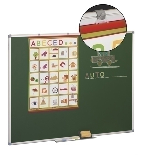 FAIBO - PIZARRA VERDE MARCO ALUMINIO 122x300 cm con CAJETIN de 40 cm (Ref.11V-7)