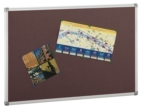 FAIBO - TABLERO CORCHO SOLIDO TAPIZADO MARCO ALUMINIO 90x120 cm BURDEOS (Ref.601T-3B)