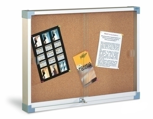 FAIBO - VITRINA ANUNCIOS CORCHO de ALUMINIO y CRISTAL 80x100 cm (Ref.604-2)