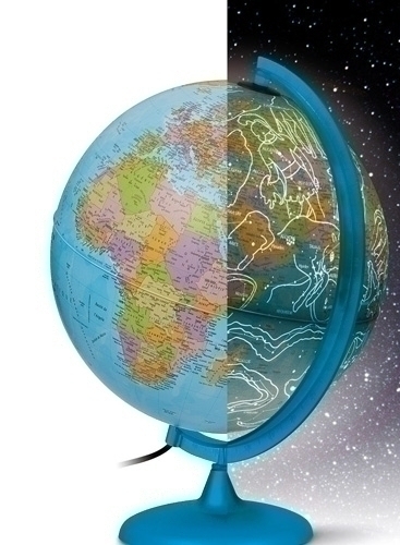 FISICO Y POLITICO - ESFERA TECNODIDATTICA FyP NIGHT&amp;DAY (destaca constelaciones y zodiaco) 25cm (Ref.0325GNNDSPLBB)