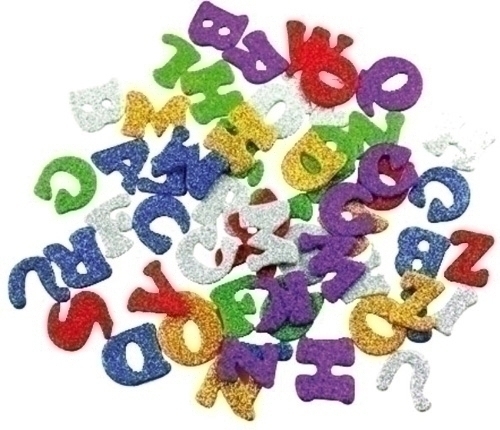 FIXO - GOMA EVA ADHESIVA con PURPURINA LETRAS PACK 78 FIGURAS (Ref.5003/68002400)