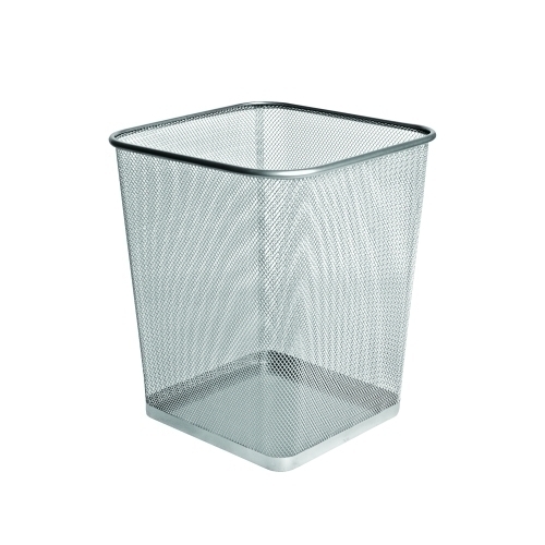 FOROFIS - PAPELERA METAL CUADRADA PLATA (Ref.91329)
