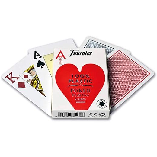 FOURNIER - POKER INGLÉS Nº 2800 DE 55 CARTAS DE PLÁSTICO 2 ÍNDICES JUMBO 62,5X88MM EN ESTUCHE DE CARTÓN (Ref.1028935)