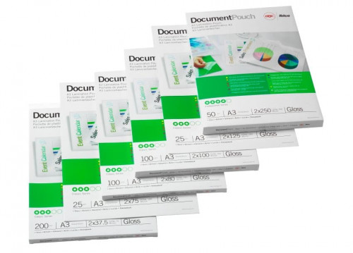 GBC - CAJA 100 CARTERAS PLASTIFICACIÓN 125 MICRAS A3 AUTOADHESIVAS (Ref.3747236)