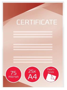 GBC - CARTERA PLASTIFICACIÓN DOCUMENTOS A4 AUTOADHESIVA 2X75 MICRAS PAQUETE -25U- (Ref.3747527)