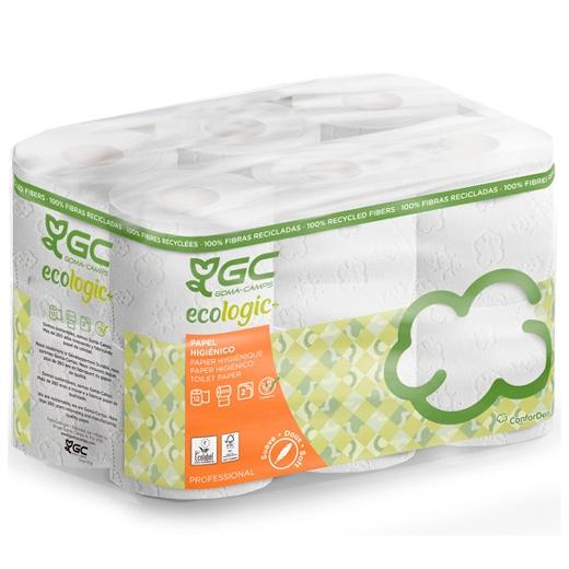 GC ECOLOGIC+ - PAPEL HIGIÉNICO 200/22,4M FSC DOBLE CAPA PACK 12 ROLLOS RECICLADO BLANCO (Ref.H263393)