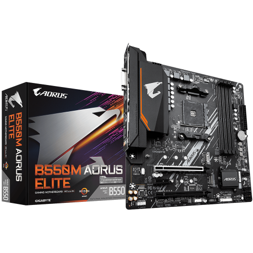 GIGABYTE - B550M AORUS ELITE Zócalo AM4 Micro ATX AMD B550 (Ref.GAB55MAEL-00-G)