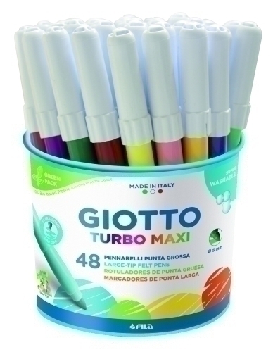 GIOTTO - ROTULADOR FIBRA TURBO MAXI BOTE de 48 (4x12 col.) (Ref.F521400)