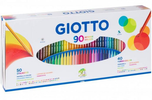 GIOTTO - STILNOVO CAJA 50 LAPICEROS + 40 ROTULADORES + Sacapuntas/Afilalapices (Ref.F25750000)