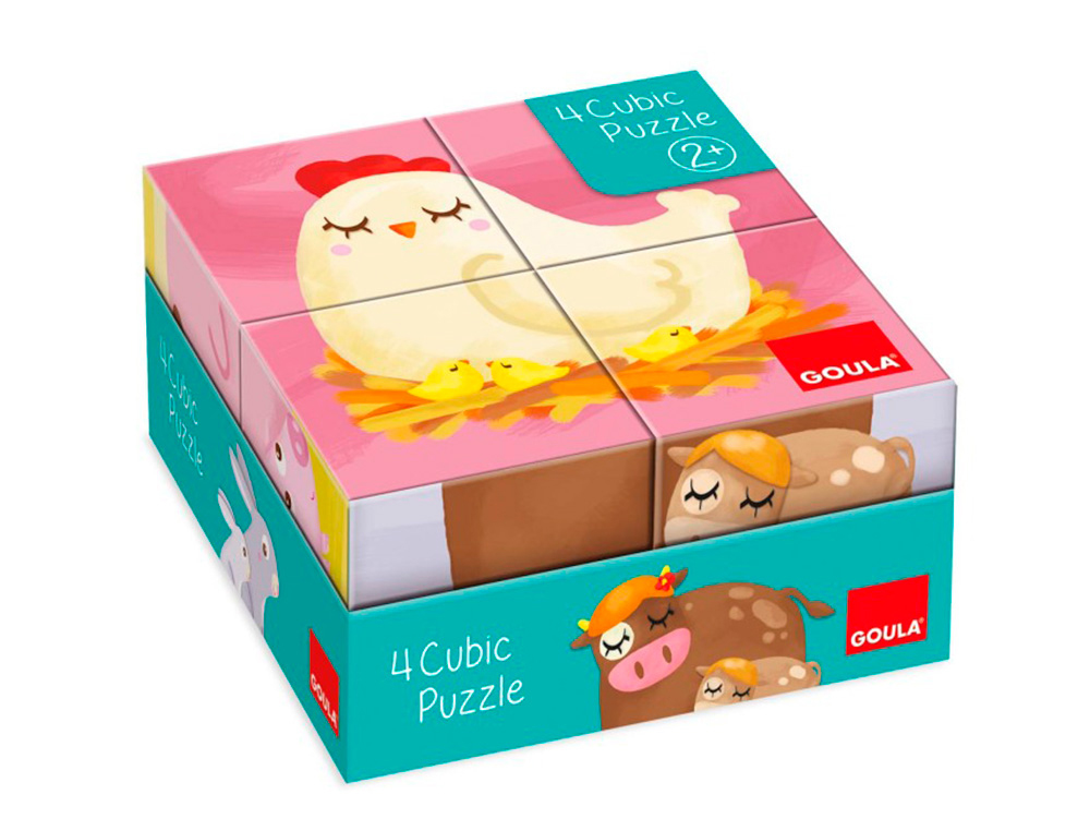 GOULA - PUZLE CUBOS DE CARTON 6 ESCENAS DIFERENTES 4 PIEZAS (Ref.53467)