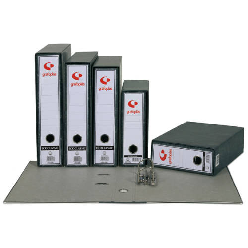 GRAFOPLÁS - ARCHIVADOR JASPEADO ECOCLASSIC NEGRO A4 NATURAL LOMO ANCHO 290X318X75 GRAFOPLAS (Ref.7169000)
