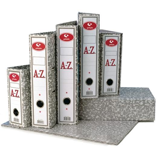 GRAFOPLÁS - ARCHIVADOR PALANCA CLASSIC 65MM HOLANDESA C/RADO OLLAO CARTÓN FORRADO PAPEL 2MM JASPEADO GRIS (Ref.7139171)