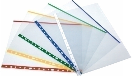 GRAFOPLÁS - FUNDA MULTITALADRO con RIBETE COLOR PP 80µ LISO A4 11 TAL.RFZO. BLANCO PAQUETE de 100 (Ref.5500070)